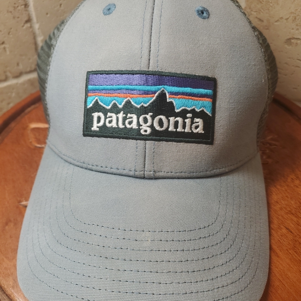Patagonia Faded Blue and Gray Logo Trucker/Utility Cap Marked w/Vermejo